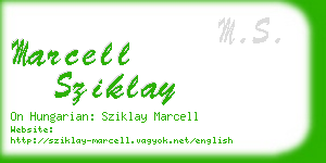 marcell sziklay business card